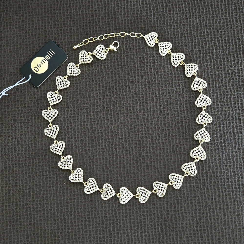 Gemelli👭 "Rebecca" Gold Hearts💛 Necklace - NWT